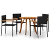 vidaXL 5 Piece Patio Dining Set Black