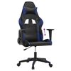 vidaXL Gaming Chair Black and Blue Faux Leather