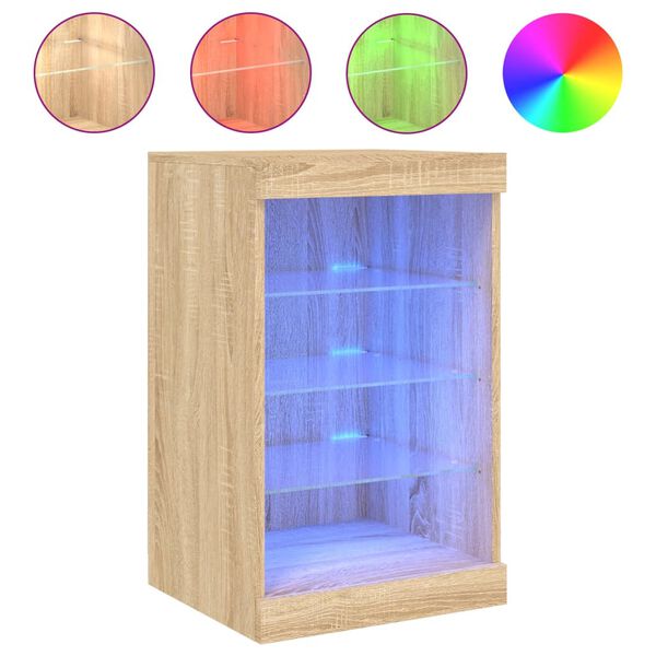 vidaXL Sideboard Sonoma Oak Engineered Wood, Glass Small Sideboard