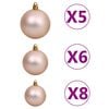 vidaXL Artificial Pre-lit Christmas Tree with Ball Set Pink 70.9" PVC