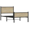 vidaXL Bed Frame Sonoma Oak Steel Twin Bed Frame Rectangular Modern