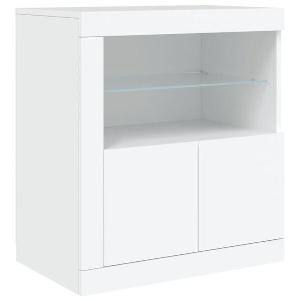 vidaXL Sideboard White Engineered Wood, Glass Medium Sideboard