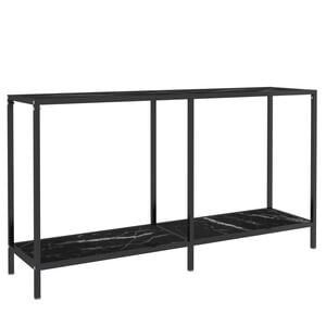 vidaXL Console Table Black Tempered glass, powder-coated steel Standard