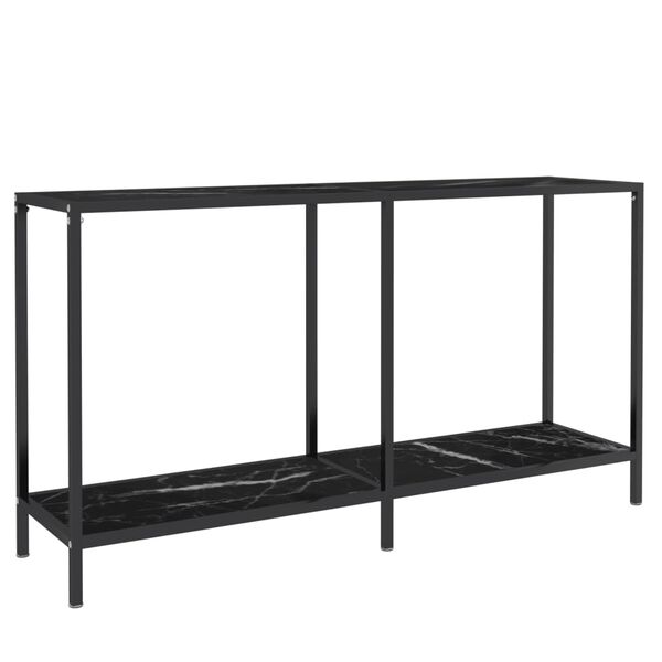 vidaXL Console Table Black Tempered glass, powder-coated steel Standard