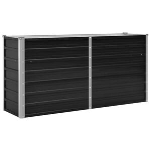 vidaXL Raised Bed Anthracite Galvanized steel 63.0 x 15.7 x 30.3 in