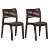 vidaXL Garden Chair Set of 2 Mocha Polypropylene Standard Ergonomic