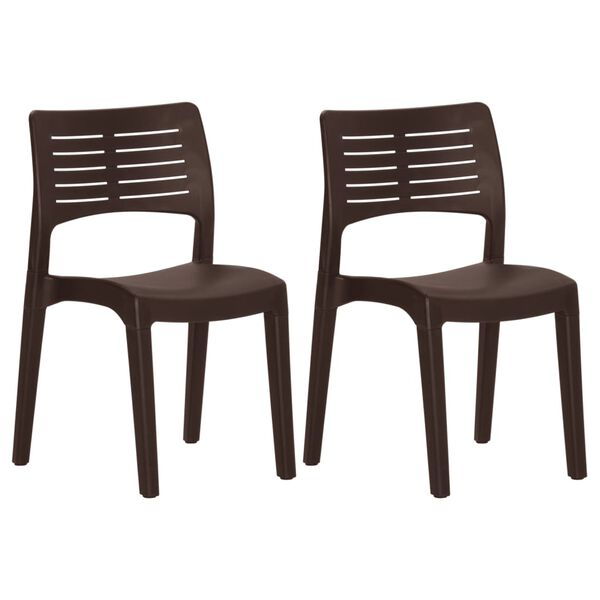vidaXL Garden Chair Set of 2 Mocha Polypropylene Standard Ergonomic