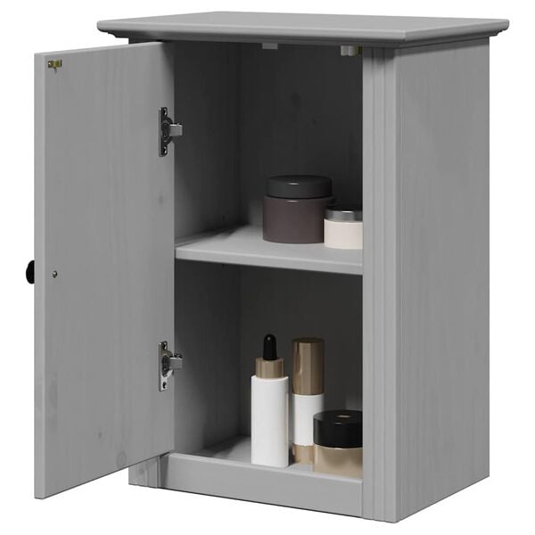 vidaXL Bathroom Wall Cabinet Gray Solid pine, engineered wood, metal
