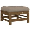 vidaXL Garden Footstool Honey Brown Solid Pine Wood and Plywood Medium