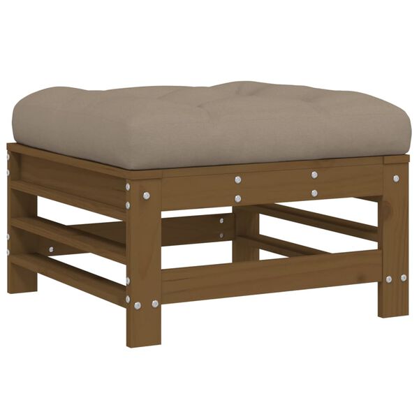 vidaXL Garden Footstool Honey Brown Solid Pine Wood and Plywood Medium