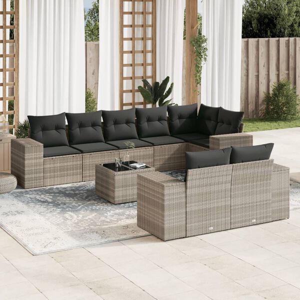 vidaXL Garden Sofa Set Light grey