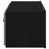 vidaXL TV Wall Cabinet Wall-mounted Black Oak 31.50 x 13.78 x 12.20 in