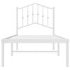 vidaXL Bed Frame White Powder-Coated Steel Twin Bed Frame Rectangular