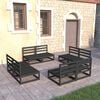vidaXL Garden Lounge Set Black Solid Pine Wood Medium Modular