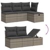 vidaXL Garden Sofa Set Grey PE rattan 7-piece Adjustable Armrests