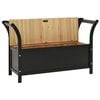 vidaXL Bench Black Solid fir wood, engineered wood Medium Storage Bench