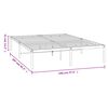 vidaXL Bed Frame White Steel 55.1x78.7 in Metal Bed Frame Rectangular