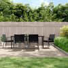 vidaXL 7 Piece Patio Dining Set with Cushions Poly Rattan and Steel