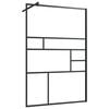 vidaXL Walk-in Shower Wall with Clear ESG Glass 45.3"x76.8" Black