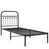 vidaXL Bed Frame Black Steel Twin Bed Frame Rectangular Traditional