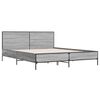 vidaXL Bed Frame Grey Sonoma Engineered Wood, Metal, Plywood Slats