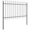 vidaXL Garden Fence 8 pcs Grey 44.62 x 2.62 ft Powder-coated Steel