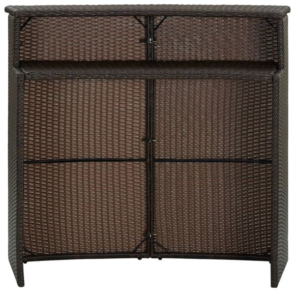 vidaXL Bar Table Brown PE rattan Medium Durable Bar Table