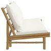 vidaXL Garden Bench Natural Bamboo, Cream White Bamboo, Polyester (cushions)