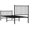 vidaXL Bed Frame Black Powder-Coated Steel Twin Bed Frame Rectangular
