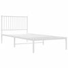 vidaXL Bed Frame White Steel Twin Bed Frame Rectangular Durable