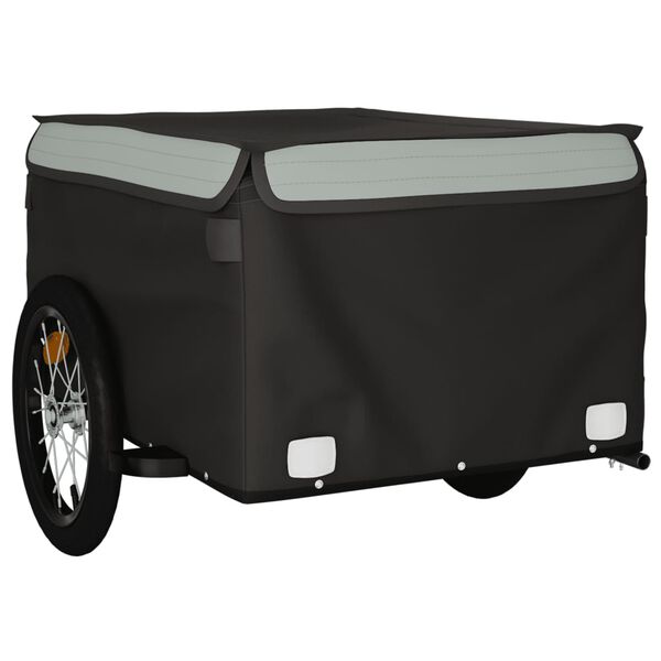 vidaXL Bike Trailer Black and Gray 99.2 lb Iron