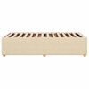 vidaXL Bed Frame Cream 100% Polyester, Plywood, Engineered Wood Twin