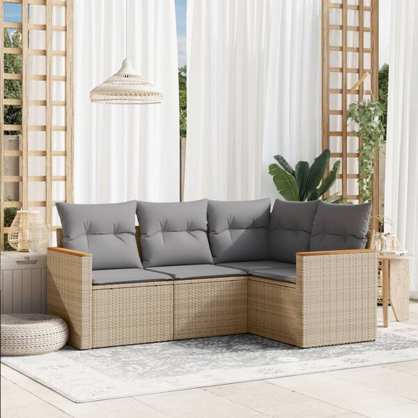 vidaXL Garden Sofa Set Mix Beige, Light Grey
