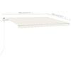 vidaXL Retractable Awning Cream Powder-coated aluminum Large Retractable