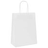 vidaXL Paper Bags 250 pcs with Handles White 21x11x28 cm