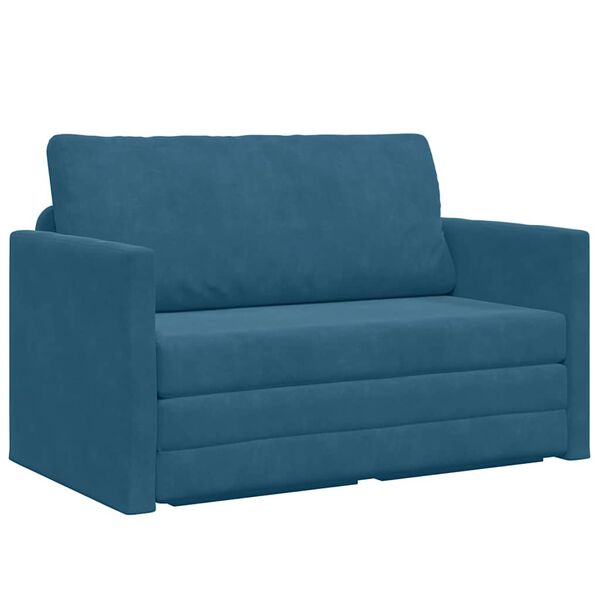vidaXL Sofa Bed Blue 48.82 x 80.32 x 24.02 in Velvet