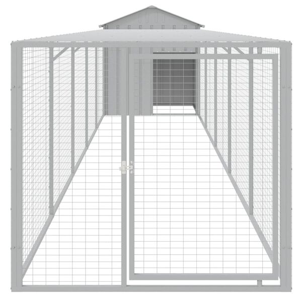 vidaXL Chicken Cage Light Grey Galvanized Steel Large Durable