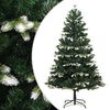 vidaXL 59 in Artificial Hinged Christmas Tree Green and white PVC, PE, metal
