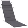 vidaXL Sunlounger Anthracite Solid acacia wood; 100% polyester cushion