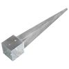 vidaXL Ground Spikes 2 pcs Silver 5.5x5.5x35.8" Galvanised Steel