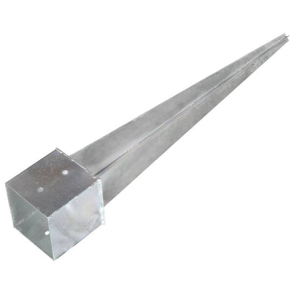 vidaXL Ground Spikes 2 pcs Silver 5.5x5.5x35.8" Galvanised Steel