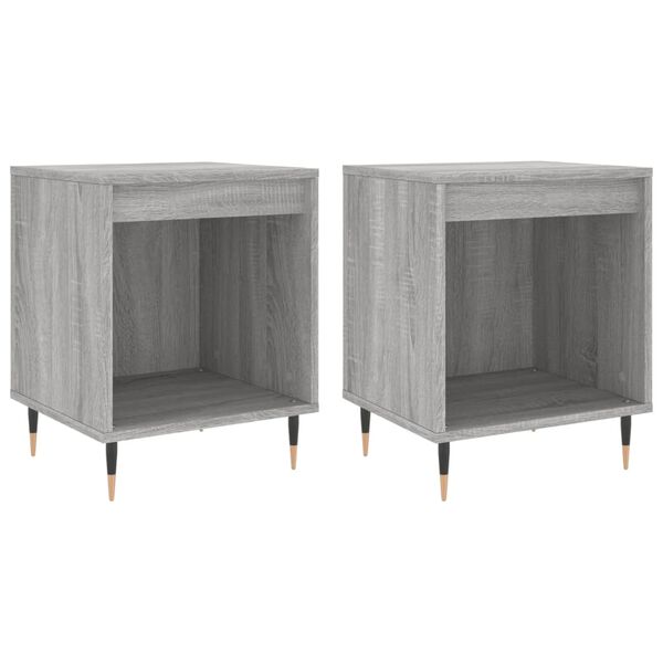 vidaXL Bedside Cabinet Set of 2 Grey Sonoma Engineered wood, metal