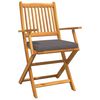 vidaXL Folding Chair 4 pcs Gray 49 x 57.5 x 92cm Solid Acacia wood