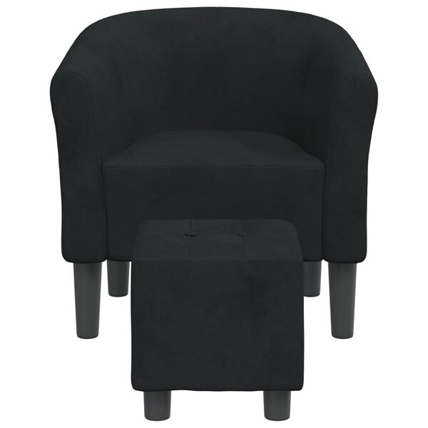 vidaXL Tub Chair Black Velvet (100% polyester), pinewood, plywood, plastic