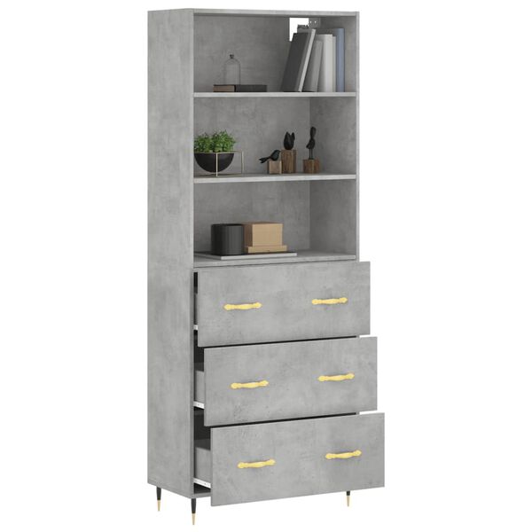 vidaXL Highboard Concrete Grey Engineered wood Large Highboard