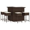vidaXL Garden Bar Set Brown, Cream White PE Rattan, Steel, Polyester, Foam