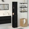 vidaXL Bathroom Cabinet with Drawer Black Oak 9.84 x 9.84 x 66.93 in