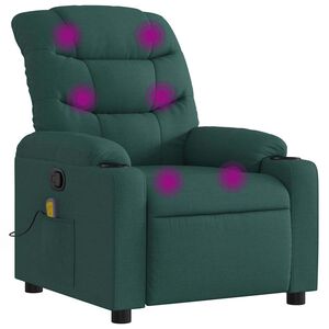 vidaXL Massage Recliner Chair Dark green