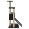 vidaXL Cat Tree Dark grey Engineered wood, plush, sisal Medium