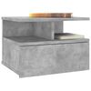vidaXL Floating Nightstand Concrete Grey Engineered Wood Compact